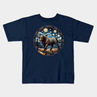 ZODIAC Taurus - Astrological TAURUS - TAURUS - ZODIAC sign - Van Gogh style - 1 Kids T-Shirt